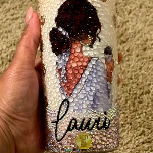 All crystal stone, resin custom tumbler. Any design available